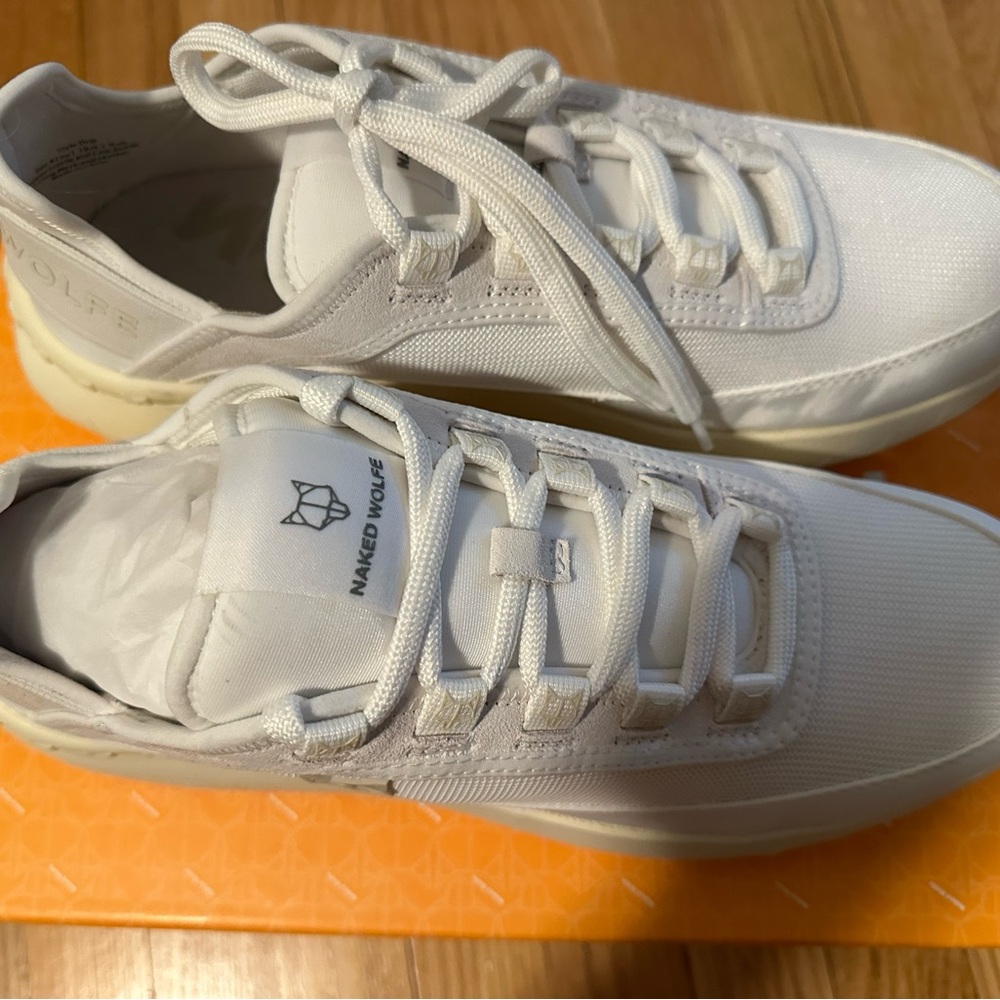 Naked Wolfe women’s white tennis shoes. Never worn. New with box. - Picture 7 of 8